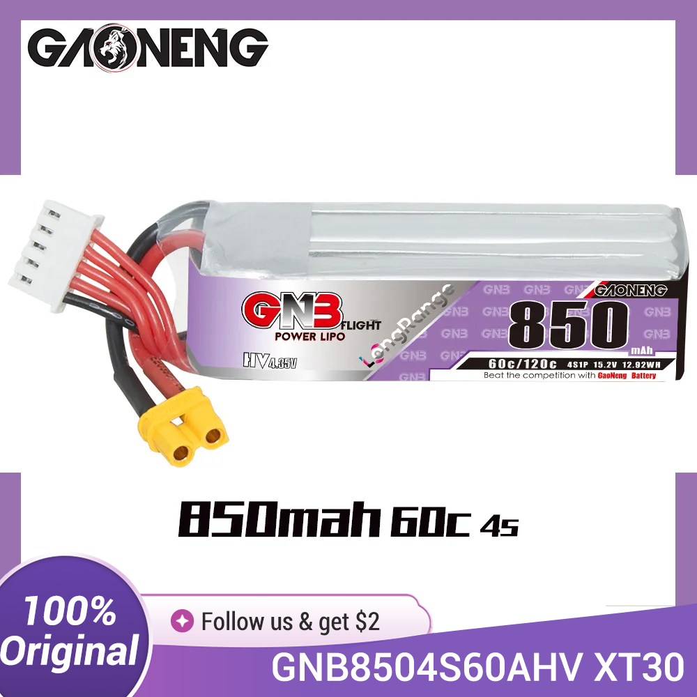Drone Battery Li-Ion - GAONENG GNB LiPo Batteria 850mAh 4S