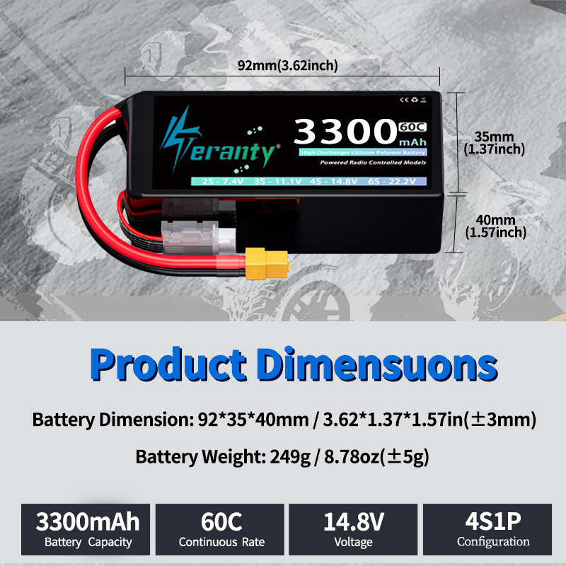 Batteria Lipo TERANTY 4S 3300m - Drone Battery 4S recensione e prezzo