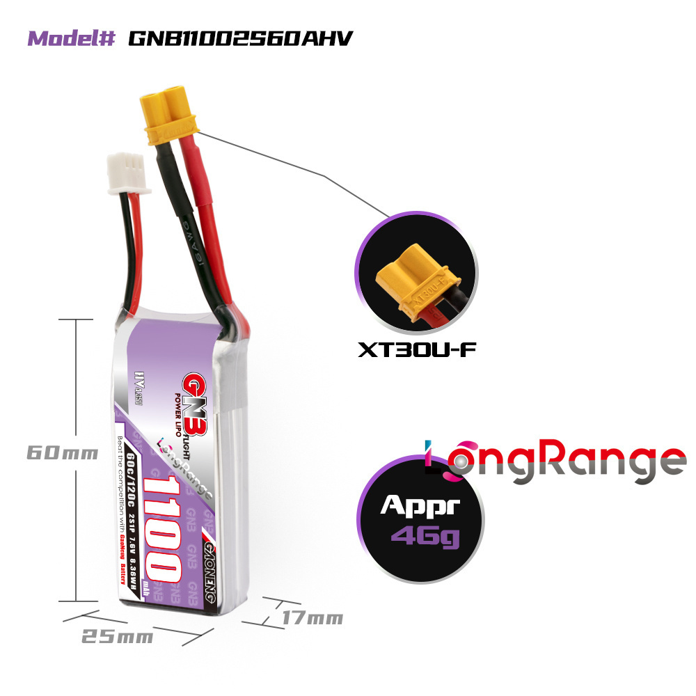 GNB 1100mAh 2S 3S 4S 6S 60C/12 - Drone Battery 4S recensione e prezzo