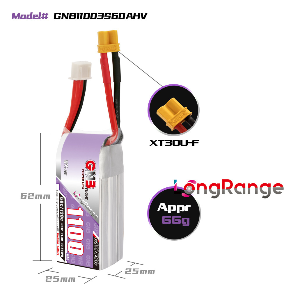 GNB 1100mAh 2S 3S 4S 6S 60C/12 - Drone Battery 4S recensione e prezzo